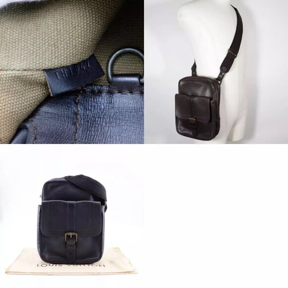 LOUIS VUITTON Irokuwa Shoulder Bag M92534 Utah Cafe Brown leather mens - Picture 13 of 13